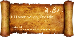 Milovanovics Csató névjegykártya